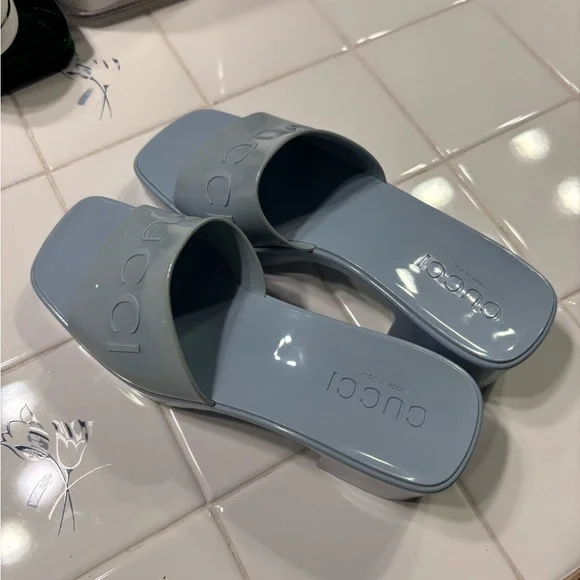 Gucci Women's Light Blue Mules - Picture 2 of 7